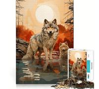 Puzzle del Lupo da 1000 pezzi,gioco di abilità mentale,incastro stabile,parti che non si spostano,passatempo divertente per i lunghi weekend (38x52cm)