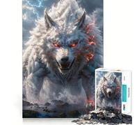 Puzzle del Lupo della Tempesta Mitico per Adulti, 1000 Pezzi, Gioco di Logica Stimolante, Gioco Rilassante, Bordo Chiaro, Regalo Artistico (50x75cm)