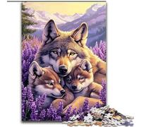 Puzzle del lupo lavanda per adulti e adolescenti, puzzle da 1000 pezzi, interessante riduzione dello stress e interazione genitore-figlio (50x75cm)