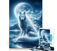 Puzzle del Lupo Mistico per Adolescenti, 1000 Pezzi, Gioco Mentale, Tempo Libero, Divertimento, Taglio Premium, Regalo Premuroso (38x26cm)
