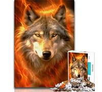 Puzzle del lupo per adulti e adolescenti, puzzle da 1000 pezzi, aiuta il cervello a esercitare i giocattoli avvincenti per coltivare la pazienza e l'interazione genitore-figlio (38x26cm)