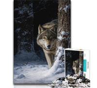 Puzzle del lupo per adulti e adolescenti, puzzle da 1000 pezzi, aiuta il cervello a esercitare i giocattoli avvincenti per coltivare la pazienza e l'interazione genitore-figlio (38x26cm)