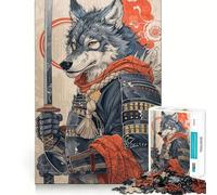 Puzzle del lupo samurai per ragazzi, 1000 pezzi, per rafforzare la memoria, un passatempo rilassante, di qualità, ideale come regalo festivo (38x52cm)