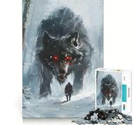 Puzzle del lupo vichingo Fenrir per ragazzi,1000 pezzi,gioco di sviluppo mentale,dimensioni uniformi,pezzi precisi,divertimento in famiglia,attività serale (38x26cm)