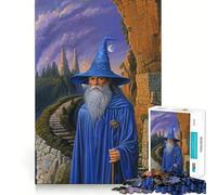 Puzzle del Mago Blu da 1000 pezzi per ragazzi, gioco di logica stimolante per la casa, bordo trasparente, 50x75cm