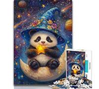 Puzzle del mago del panda dei cartoni animati per adolescenti, puzzle da 1000 pezzi, aiuta il cervello a esercitare i giocattoli avvincenti per coltivare la pazienza, un'opera d'arte (50x75cm)