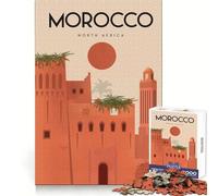 Puzzle del Marocco per adolescenti,1000 pezzi,stimolante per la mente,per il tempo libero,ad incastro,elegante,regalo di Natale (50x75cm)