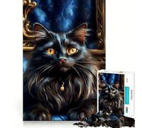 Puzzle del misterioso gatto nero per adulti, 1000 pezzi, gioco di abilità mentale, assemblaggio lento, regalo delizioso (50x75cm)