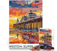 Puzzle del molo di Weston-super-Mare per ragazzi, 1000 pezzi, stimolante per la memoria, morbido, distraente, ad incastro, ideale per le vacanze (38x52cm)