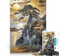 Puzzle del monastero in cima alla montagna per adulti, 1000 pezzi, gioco di logica stimolante, rilassante, con bordi trasparenti, regalo artistico (38x52cm)
