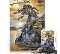 Puzzle del monastero in cima alla montagna per adulti, 1000 pezzi, gioco di logica stimolante, rilassante, con bordi trasparenti, regalo artistico (38x52cm)