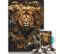 Puzzle del mondo animale africano da 1000 pezzi per adulti, regali per ammazzare il tempo durante le vacanze, ogni pezzo è unico - Gioco divertente e stimolante per tutta la famiglia, 50x75cm