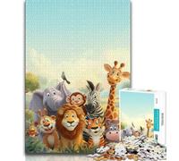 Puzzle del mondo animale africano per adulti, 1000 pezzi, per ammazzare il tempo durante le vacanze Ogni pezzo è unico Gioco stimolante e divertente per tutta la famiglia, 50x75cm