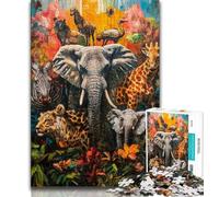 Puzzle del mondo animale da 1000 pezzi per adolescenti, difficili da completare ma divertenti e spiritosi, regalo di compleanno, regali, decorazioni murali (38x26cm)