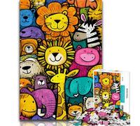 Puzzle del mondo animale per adulti da 1000 pezzi, difficile da completare ma divertente e umoristico gioco educativo per il compleanno (38x26cm)