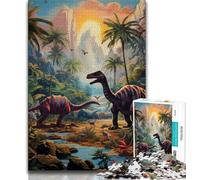 Puzzle del mondo dei dinosauri da 1000 pezzi per adolescenti, aiuta il cervello a esercitare giocattoli avvincenti per coltivare la pazienza e l'interazione genitore-figlio (75x50cm)