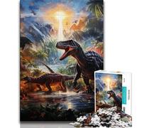 Puzzle del mondo dei dinosauri da 1000 pezzi per adulti, impegnativo da completare ma divertente e umoristico, unico arredamento per la casa e regalo 50x75cm