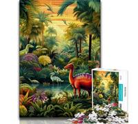 Puzzle del mondo dei dinosauri per adolescenti, puzzle da 1000 pezzi, giocattolo educativo intellettuale decomprimente, regali di Babbo Natale segreto, 38x26cm