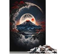 Puzzle del Monte Fuji al chiaro di luna per adulti, 1000 puzzle insoliti, stimolanti e stimolanti per bambini dai 12 anni in su, 1000 pezzi (75x50 cm)