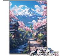 Puzzle del Monte Fuji e dei fiori di ciliegio per adolescenti, 1000 pezzi, antistress, per trascorrere il tempo libero a casa e per interagire con i genitori (26x38cm)