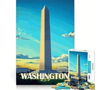 Puzzle del Monumento a Washington DC,1000 pezzi,divertente da assemblare,senza sbavature,con tagli precisi,portatile,ideale per i viaggi (50x75cm)