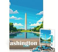 Puzzle del Monumento a Washington DC per adulti,1000 pezzi,gioco di concentrazione,tagli di precisione,bordi lisci,divertente sfida per i momenti di attesa (38x52cm)