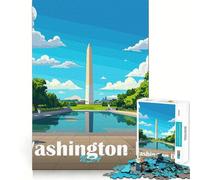 Puzzle del Monumento di Washington DC,1000 pezzi,gioco di memoria,taglio di precisione,attività creativa interattiva per allenare la mente a casa (50x75cm)