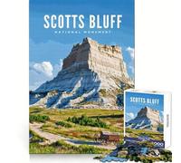 Puzzle del Monumento Nazionale di Scotts Bluff per ragazzi, 1000 pezzi, esercizio mentale, rilassante, taglio di precisione, regalo festivo (50x75cm)