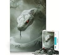Puzzle del mostro cobra bianco da 1000 pezzi,gioco di costruzione Focus Zero Gap,incastro perfetto,attività gratificante per le giornate di pioggia (38x52cm)