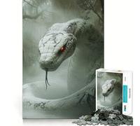 Puzzle del mostro cobra bianco per adulti,1000 pezzi,gioco di memoria per allenare la mente,taglio laser per un incastro perfetto, alleviare lo stress (50x75cm)