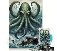 Puzzle del mostro Kraken della mitologia per adulti, 1000 pezzi, gioco di logica e rilassante, decorazione murale di alta qualità (38x52cm)