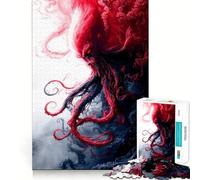 Puzzle del Mostro Tentacolare Rosso da 1000 pezzi per adolescenti, gioco di logica e abilità, divertimento rilassante, tagli precisi, (50x75cm)
