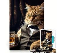Puzzle del Padrino con il gatto, 1000 pezzi, per ragazzi, gioco di logica, attività per la casa, bordi trasparenti, regalo prezioso 38x26cm