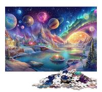 Puzzle del Paese delle Meraviglie Invernale Stellato per Adulti e Adolescenti, 500 Pezzi, Puzzle in Legno per Adulti dai 12 Anni in su, Regali di Natale, 500 Pezzi (52x38cm)