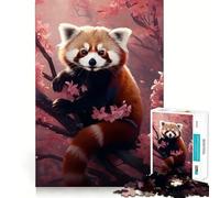 Puzzle del panda rosso da 1000 pezzi per ragazzi, gioco di logica, divertimento rilassante, taglio preciso, regalo artistico (38x52cm)