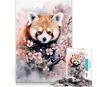 Puzzle del panda rosso per ragazzi, 1000 pezzi, Recall Upgrade Calm Relax Clear Cut Art Collection Piece (38x52cm)