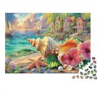 Puzzle del Paradiso Costiero 1000 pezzi Puzzle da Città da Fiaba Gioco di Puzzle in Famiglia Ideale per Rilassarsi Cartone Riciclato 100% per Adulti 52x38cm/1000 pezzi