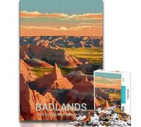 Puzzle del Parco Nazionale Badlands per adulti, 1000 pezzi, difficili da completare ma divertenti e divertenti, gioco educativo per compleanni, 38x26cm