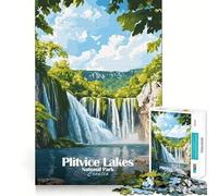 Puzzle del Parco Nazionale dei Laghi di Plitvice per ragazzi, 1000 pezzi, gioco per allenare la mente, design rilassante, assemblaggio, sorpresa di Natale (50x75cm)