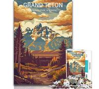 Puzzle del Parco Nazionale del Grand Teton da 1000 pezzi per adulti e adolescenti, aiuta il cervello a esercitare i giocattoli avvincenti per coltivare la pazienza, ottimo regalo, 50x75cm