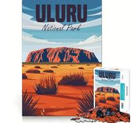 Puzzle del Parco Nazionale di Uluru da 1000 pezzi,divertente gioco di squadra,tecnologia di taglio laser avanzata,giocattolo per interni ed vacanze (38x52cm)