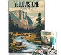 Puzzle del Parco Nazionale di Yellowstone per adulti e ragazzi, 1000 pezzi, giocattolo educativo intellettuale decomprimente, adatto per la decorazione della scrivania, 50x75cm