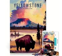 Puzzle del Parco Nazionale di Yellowstone per ragazzi,1000 pezzi,gioco stimolante per la mente,pezzi senza sbavature,taglio netto,facile da imparare,divertimento per tutta la famiglia (38x26cm)
