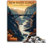 Puzzle del Parco Nazionale New River Gorge da 1000 pezzi per adulti, regalo impegnativo e difficile per tutta la famiglia, 1000 pezzi (26x38cm)