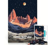 Puzzle del Parco Nazionale Torres del Paine da 1000 pezzi per adolescenti, giocattolo rilassante per alleviare l'ansia, taglio di alta qualità, regalo elegante 50x75cm