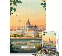 Puzzle del Parlamento di Budapest per ragazzi, 1000 pezzi, attività stimolante per la mente, antistress, divertente, taglio preciso, (38x52cm)