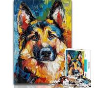 Puzzle del pastore tedesco per adolescenti, 1000 pezzi, gioco per famiglie, antistress, sfida difficile, collezione di artisti, belle arti (38x26cm)
