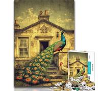 Puzzle del pavone per adolescenti, 1000 pezzi, per ammazzare il tempo durante le vacanze Ogni pezzo è unico Gioco stimolante e divertente per tutta la famiglia (75x50cm)