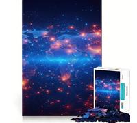 Puzzle del pianeta Terra visto dallo spazio, 1000 pezzi, per ragazzi, gioco di logica, relax mentale, bordi trasparenti, regalo elegante (38x52cm)