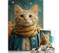 Puzzle del Piccolo Principe e del Gatto per adulti e adolescenti, impegnativo da completare ma divertente e umoristico gioco educativo per il compleanno (38x26cm)